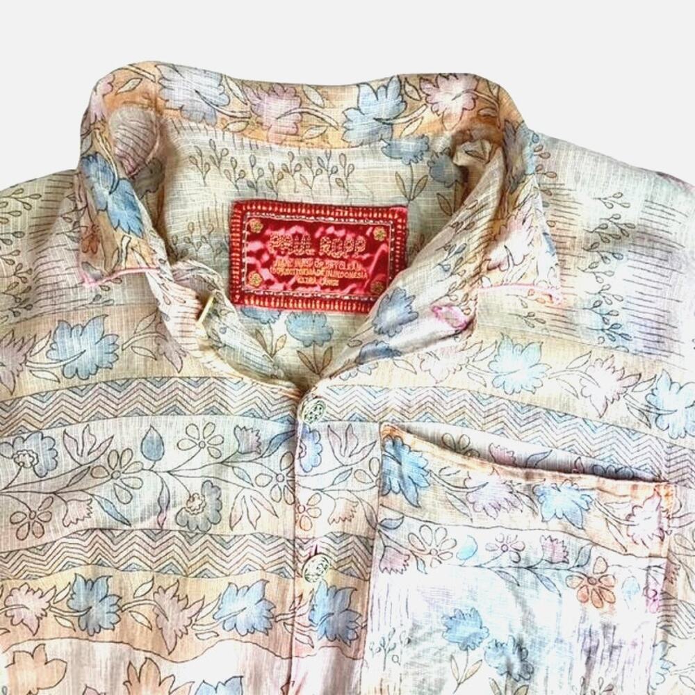 PAUL ROPP MEN'S PINK FLORAL RESORT STYLE COTTON BUTTON DOWN SHIRT SIZE XL - Picture 3 of 3